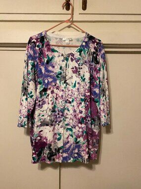 C J Banks, beautiful floral, button-down cardigan, size 2X